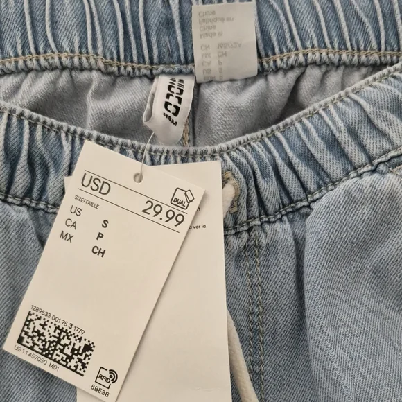 NWT H&M Blue Pull On Jeans Size S - Picture 6 of 7